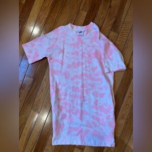 Nike Pink Casual Dress with Tie-Dye Design
